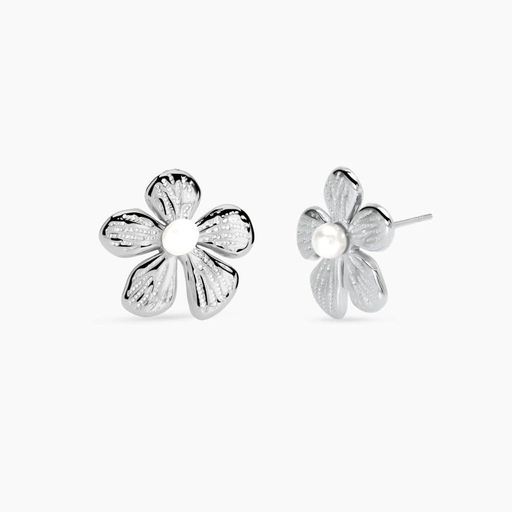 Orecchini fiore con perla conchiglia - KIDULT