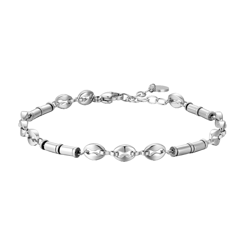 Luca Barra bracciale uomo in acciaio con ematite silver - LUCA BARRA