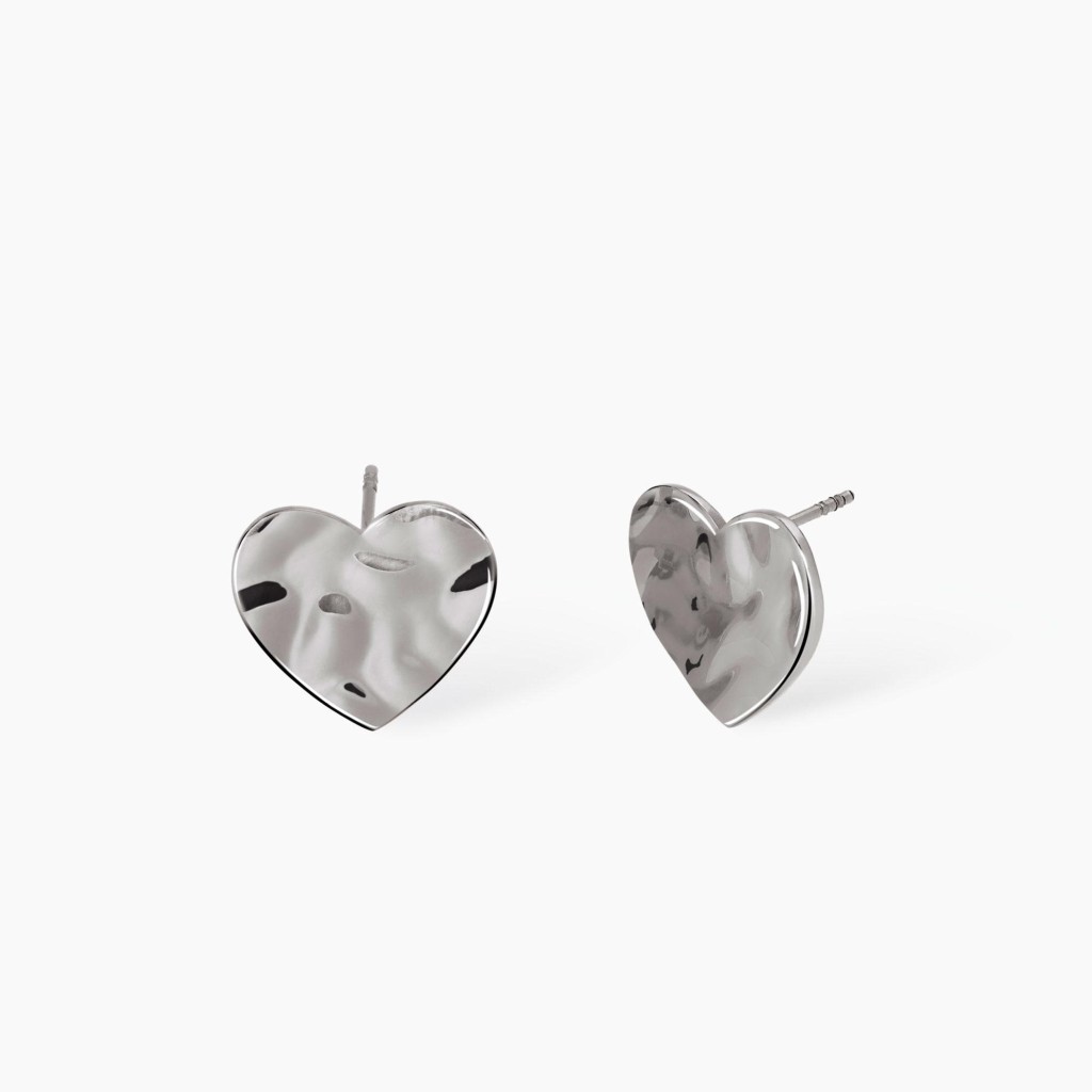 Orecchini cuore effetto martellato - KIDULT