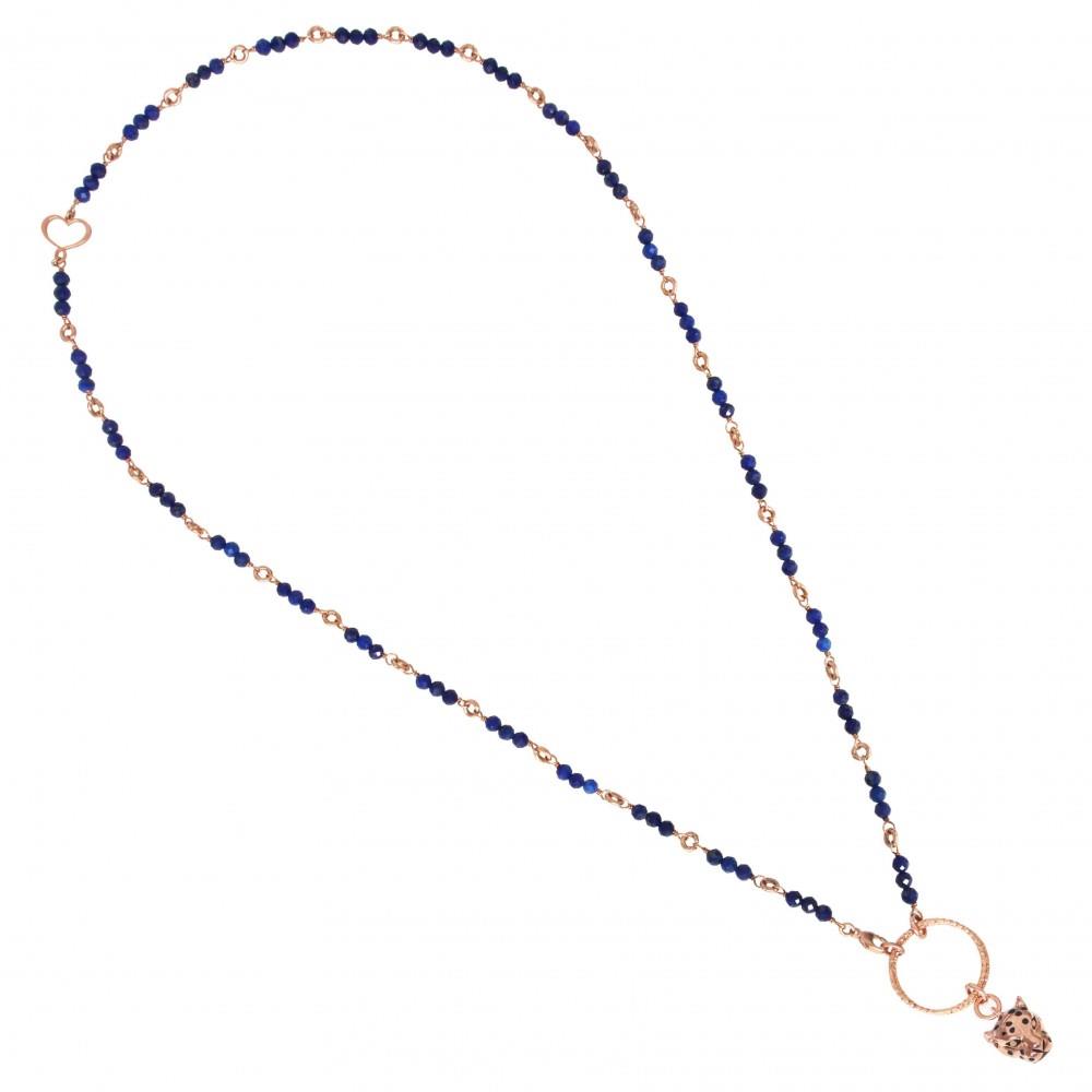 Collana Maman Et Sophie con Lapislazzuli e Leopardo - MAMAN ET SOPHIE