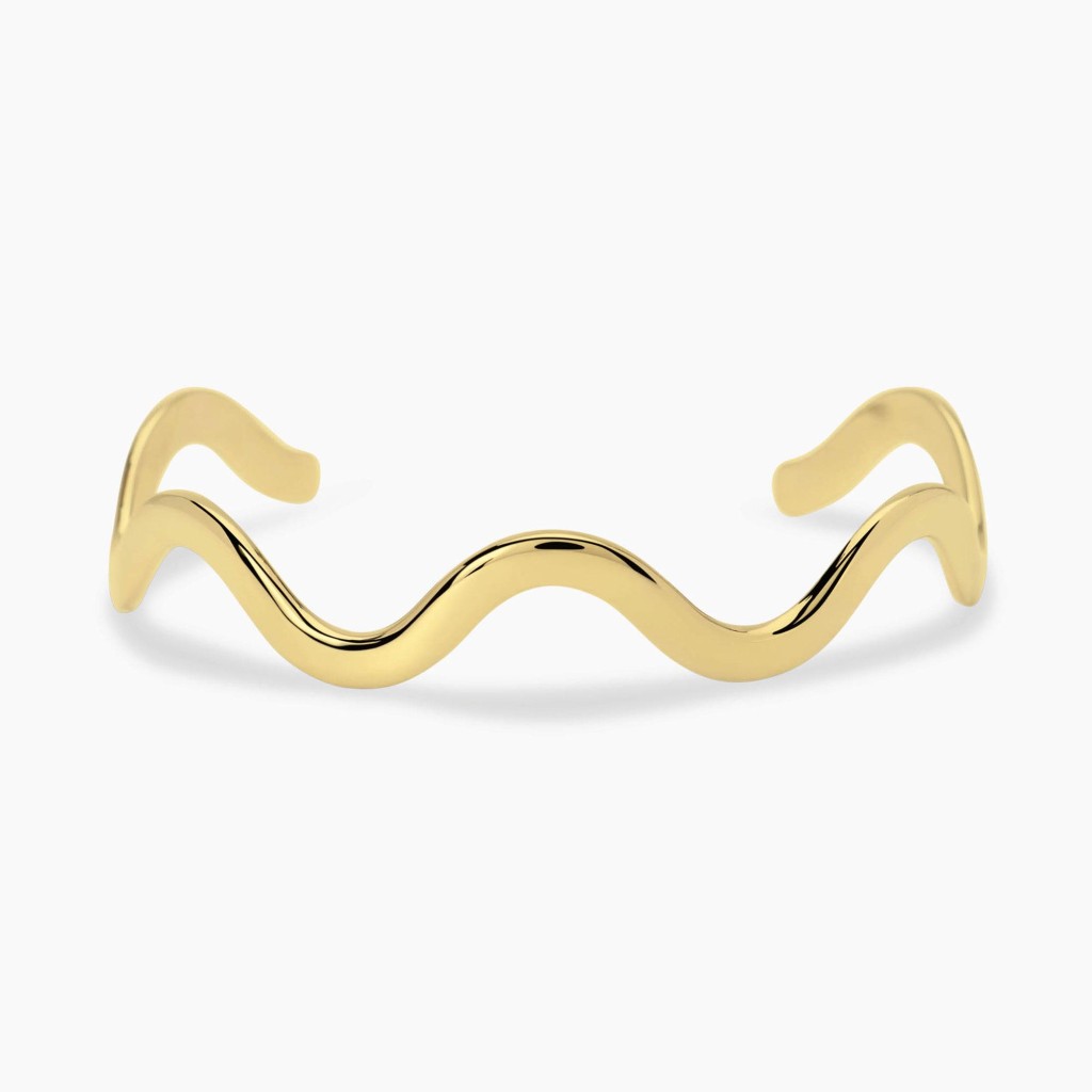 Bracciale schiava ondulato in dorato - KIDULT