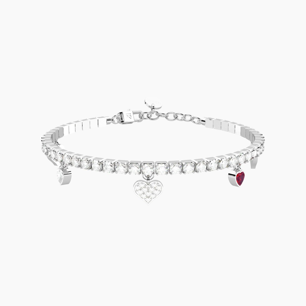 Bracciale tennis con ciondoli cuore - KIDULT