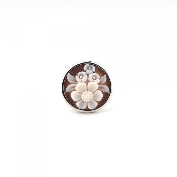 Anello Cameo Italiano Intarsio Fiori - CAMEO ITALIANO