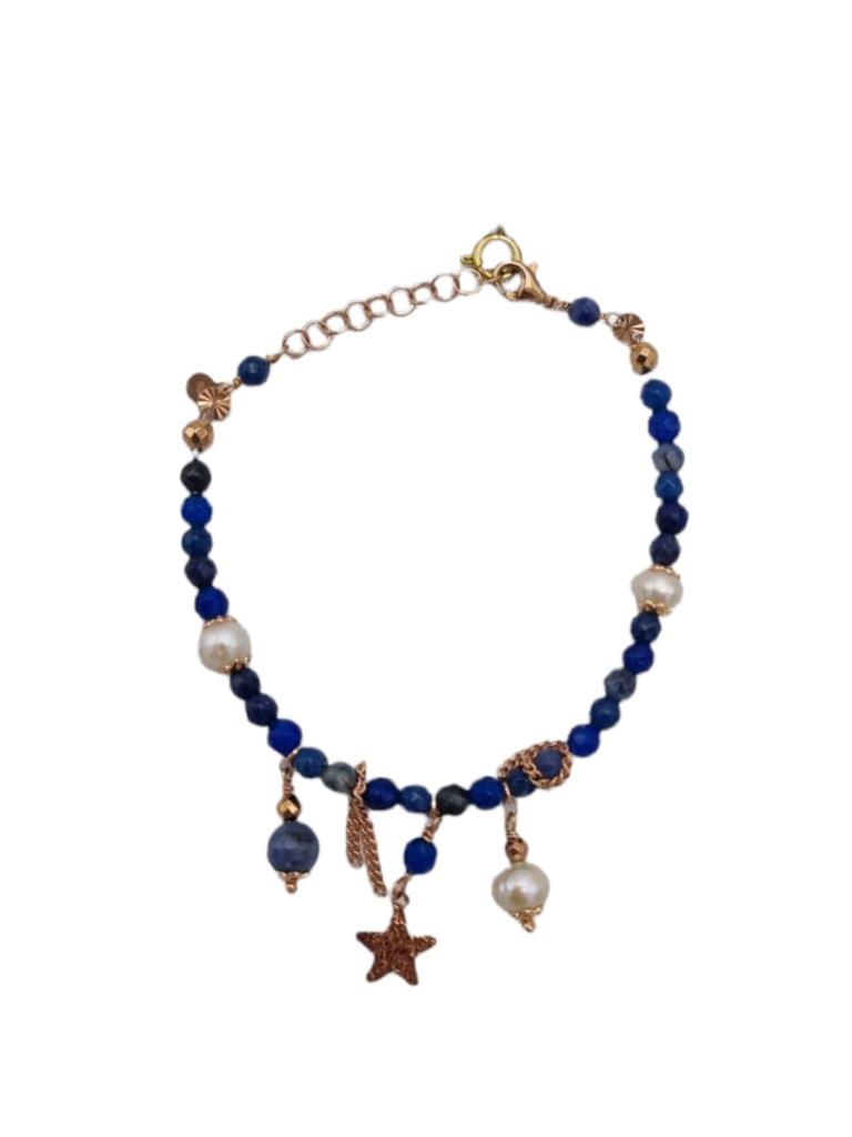 Bracciale Sacramore Firenze Perle e Pietre Naturali Blu - SACRAMORE FIRENZE