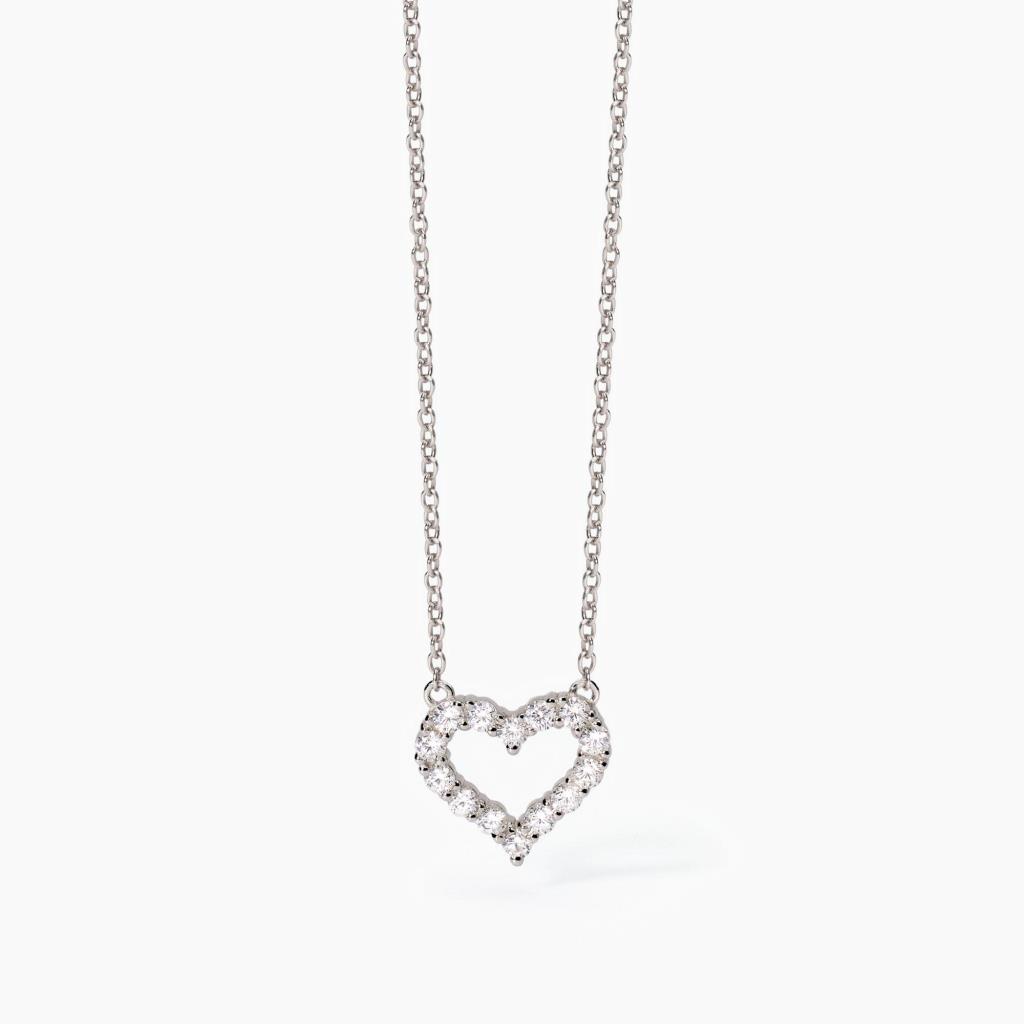Girocollo in argento con cuore e zirconi - MABINA