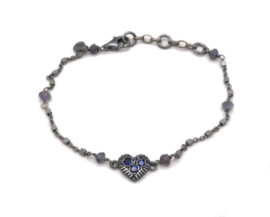 Bracciale Sacramore Firenze con Cuore Blu - SACRAMORE FIRENZE