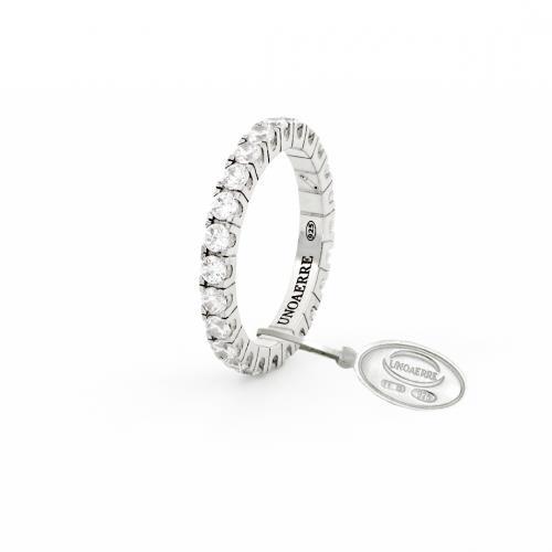 Anello Unoaerre Veretta Maxi in argento bianco - UNOAERRE