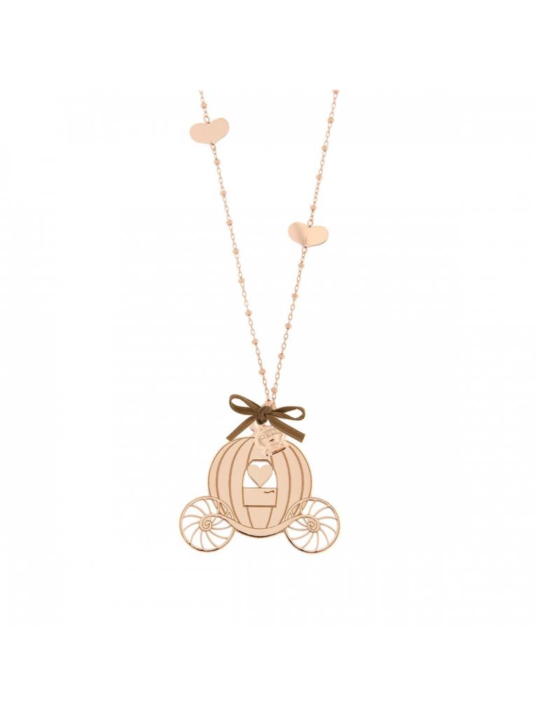COLLANA LUNGA CON CUORI CARROZZA FIOCCO E CAMPANELLO PICCOLO - RUE DES MILLE