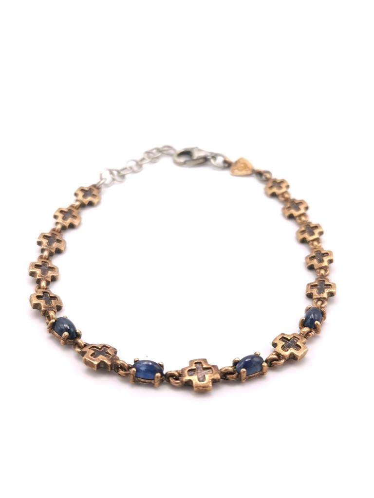 Bracciale Amantide Pietre Blu E Croci - AMANTIDE