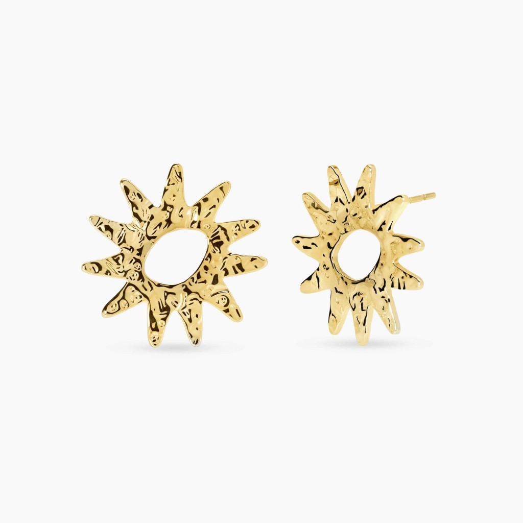 Orecchini sole dorati effetto martellato STYLE 68 - KIDULT