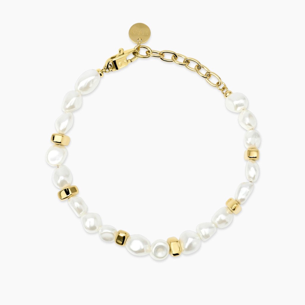 Bracciale dorato con perle conchiglia - KIDULT