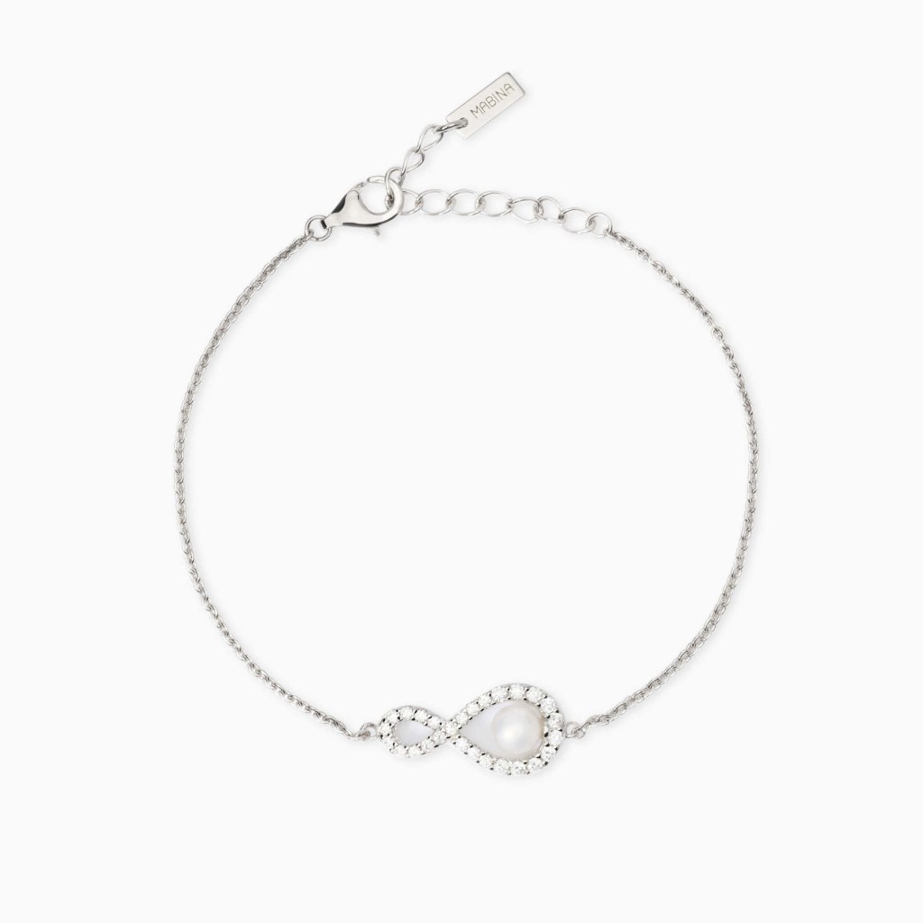 Bracciale con simbolo infinito e perla coltivata - MABINA