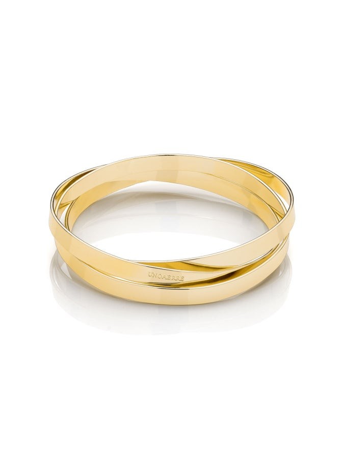 Bracciale dorato rigido a tre fili Lux - UNOAERRE