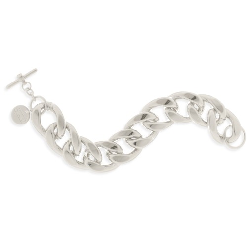 Bracciale con catena maxi in bronzo argentato - UNOAERRE