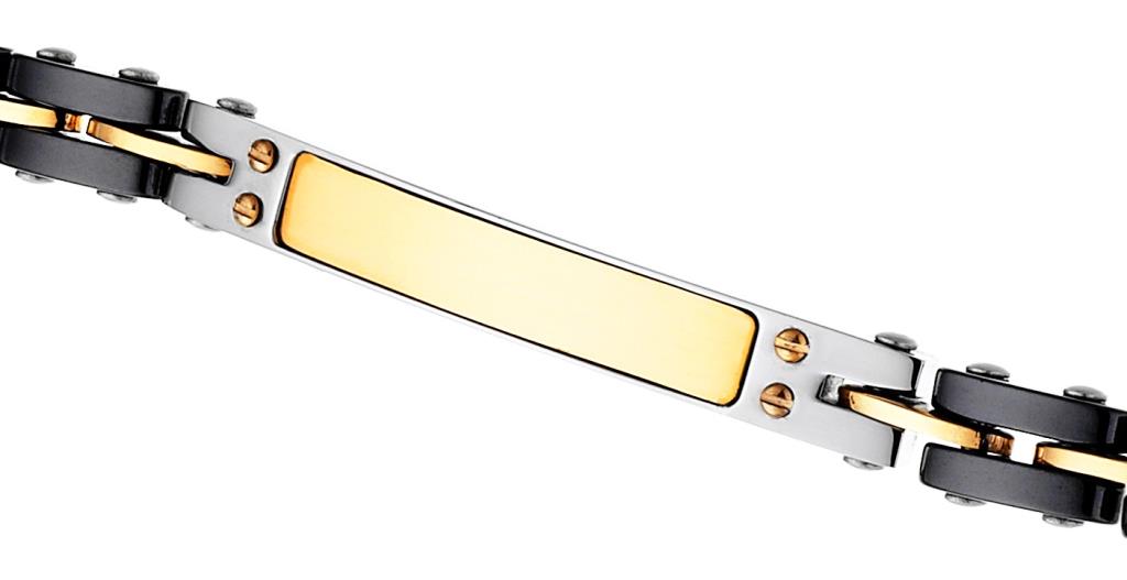Bracciale Zancan da uomo Acciaio pvd Nero e Oro Giallo - ZANCAN