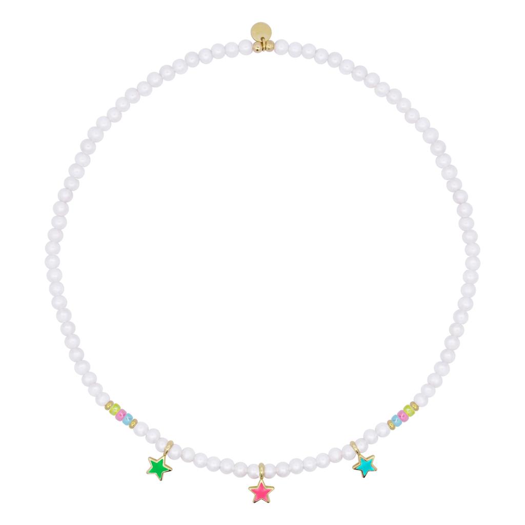 Girocollo Rue Des Mille Perle con Stelle Multicolor - RUE DES MILLE