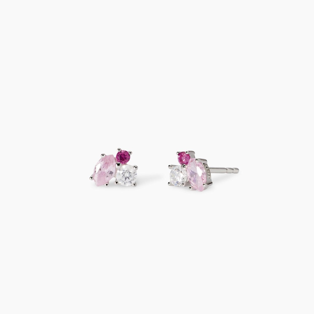 Orecchini a lobo multicolor rosa - MABINA
