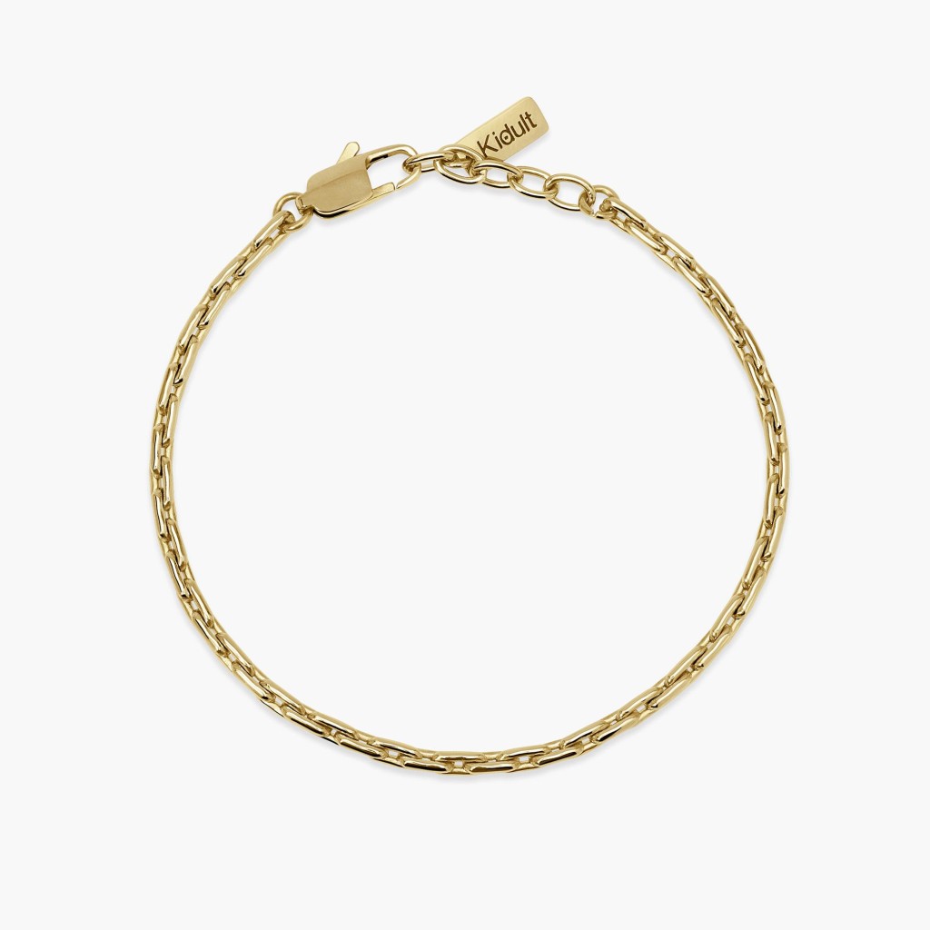 Bracciale in acciaio dorato con maglie allungate - KIDULT