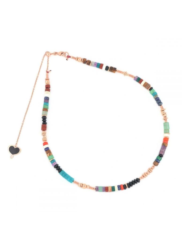 Girocollo Maman et Sophie America con Pietre Scure - MAMAN ET SOPHIE