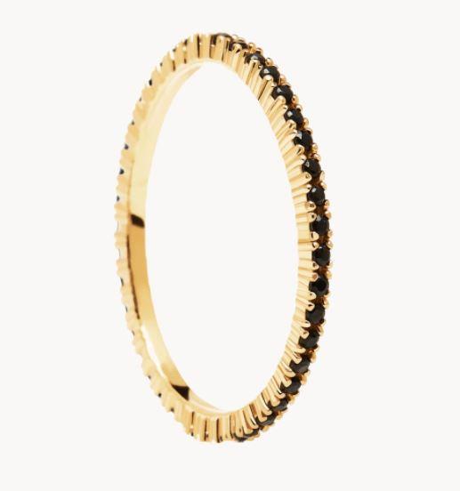 Anello P D Paola Essential Nero - PDPAOLA