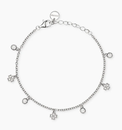 Bracciale in bronzo e argento con ciondoli quadrifoglio - MABINA