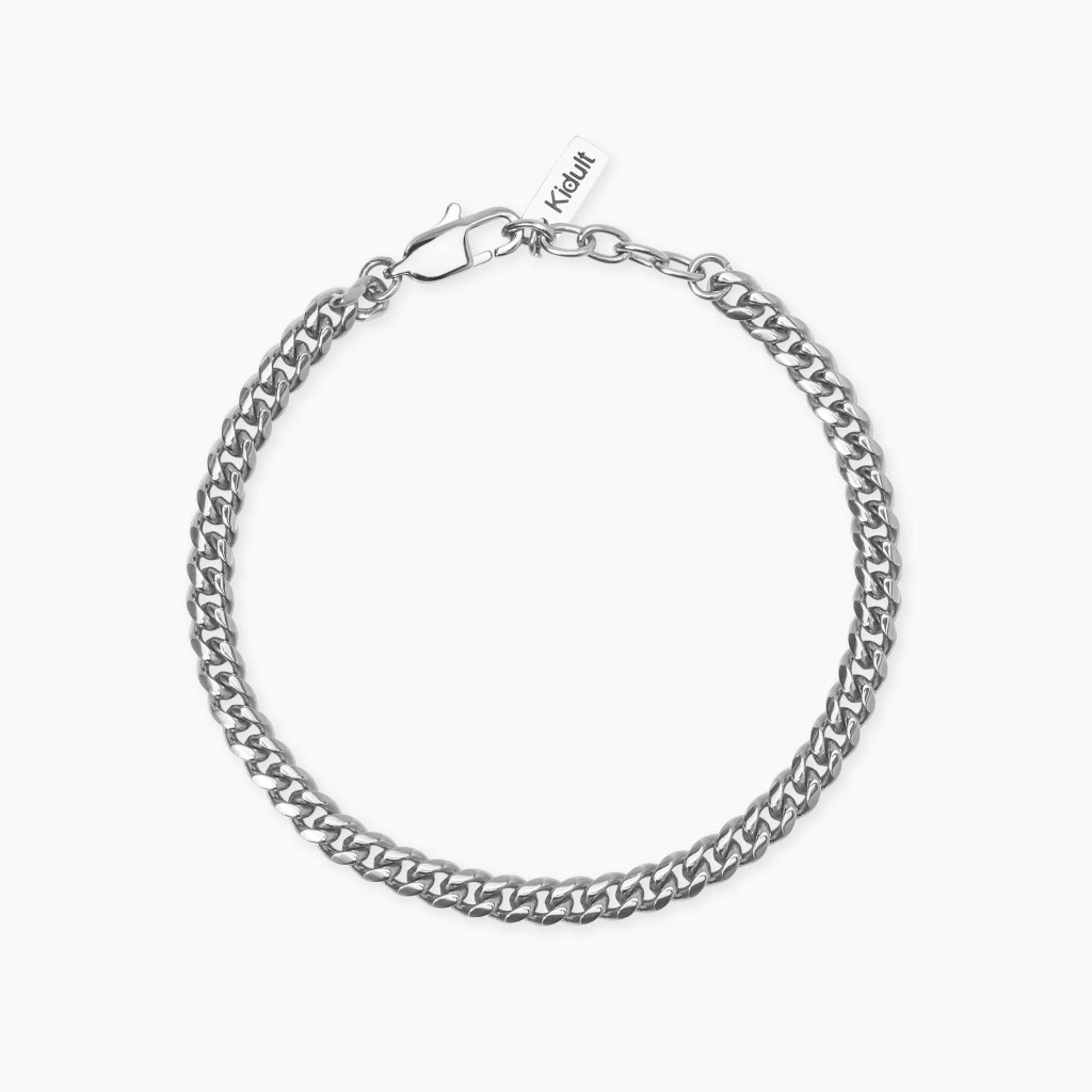 Bracciale groumette in acciaio argentato - KIDULT