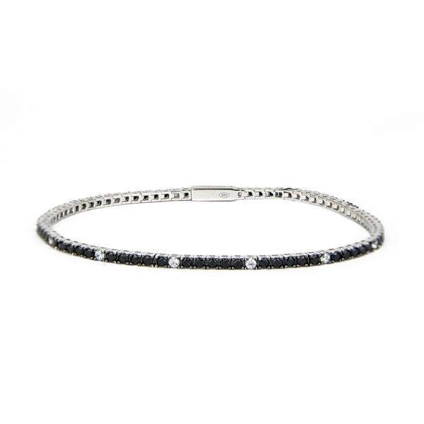 Bracciale Zancan  Tennis con Spinelli Neri e Zirconi Bianchi - ZANCAN