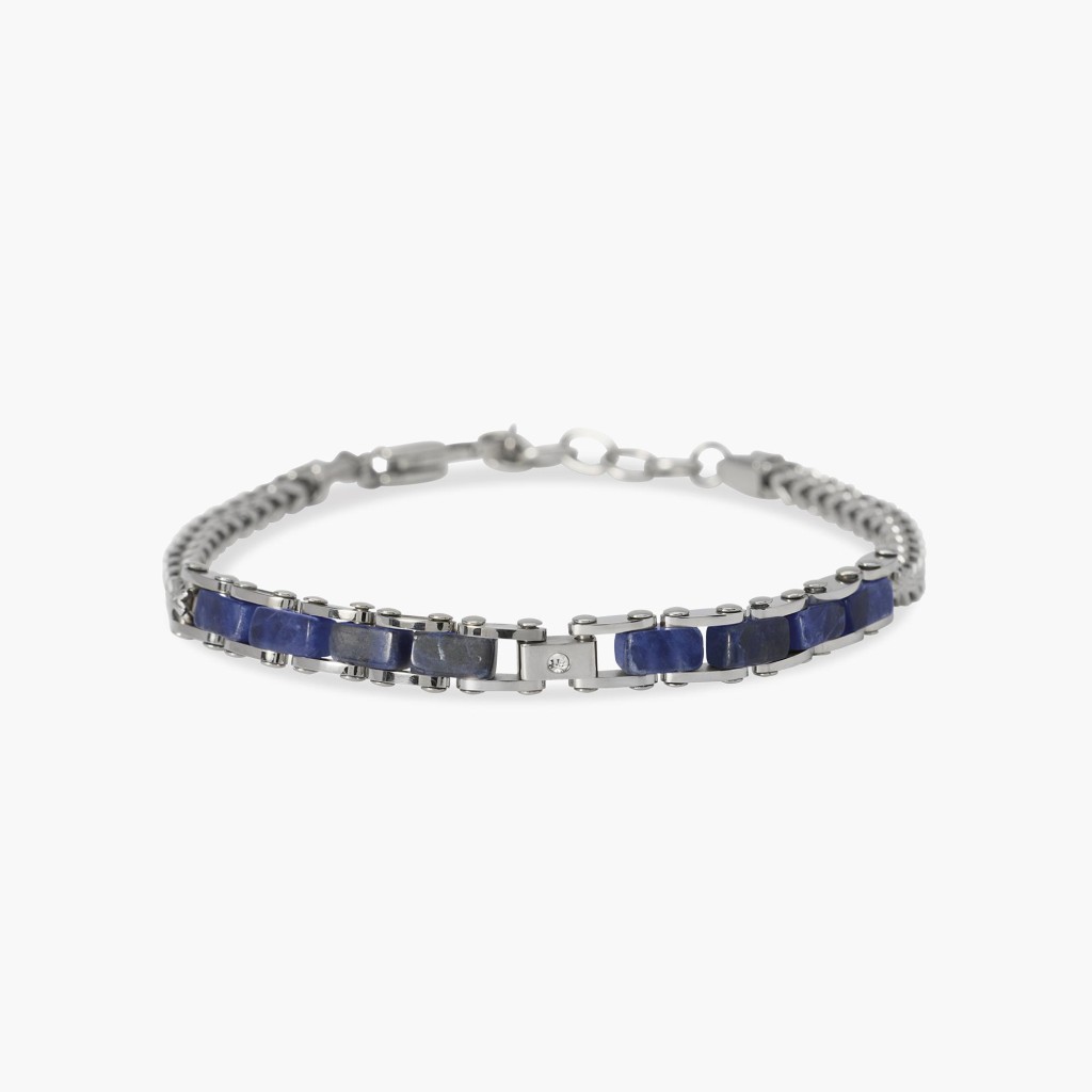 Bracciale con catena franco con sodalite blu - KIDULT