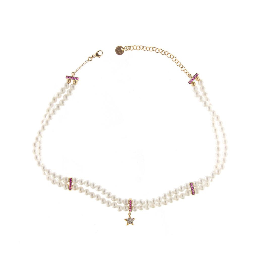 Girocollo Elastico Choker Perle Rue Des Mille Galactica - RUE DES MILLE