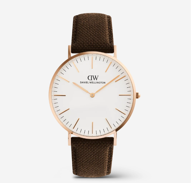 Classic Brown Canvas Rose Gold - DANIEL WELLINGTON