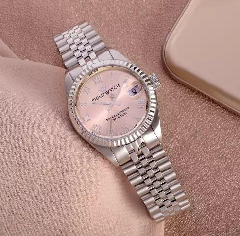 CARIBE 31MM 3H PINK DIAL BR SS - PHILIP WATCH