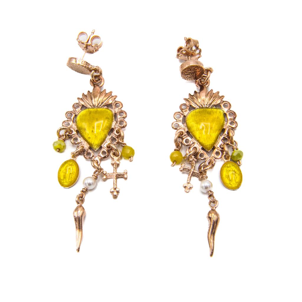 Orecchini Sacramore Firenze Sacro Cuore Giallo - SACRAMORE FIRENZE