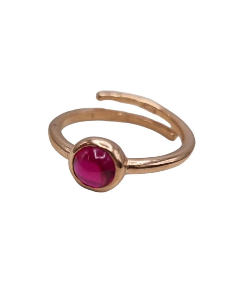 Anello Pietra Naturale Cherry - LORENZO SEGONI SILVER