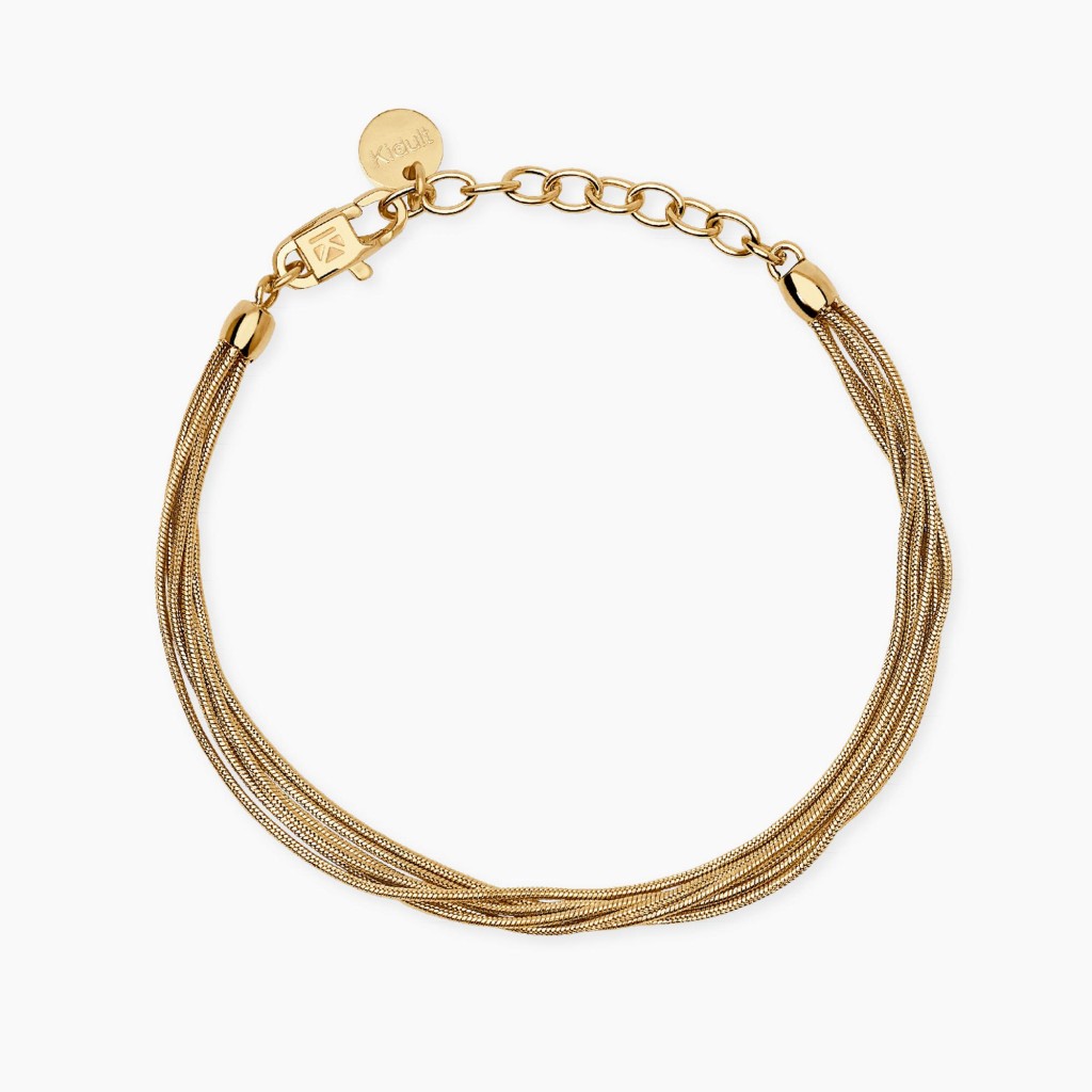 Bracciale multifilo dorato con catena snake - KIDULT