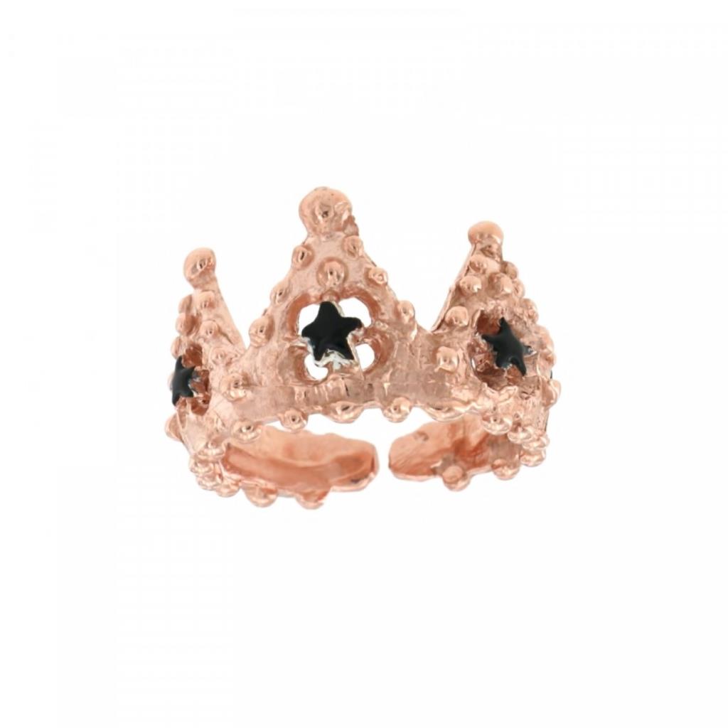 ANELLO CORONA STELLE NERE - MAMAN ET SOPHIE