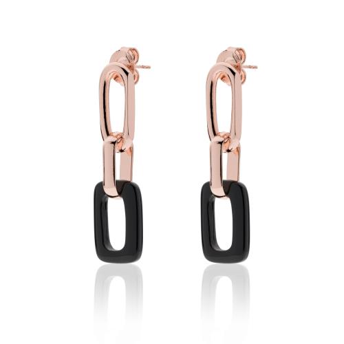 Orecchini lunghi con onice nera naturale Unoaerre  - UNOAERRE