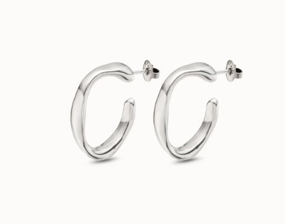 Orecchini a cerchio larghi placcati argento Sterling - UNO DE 50