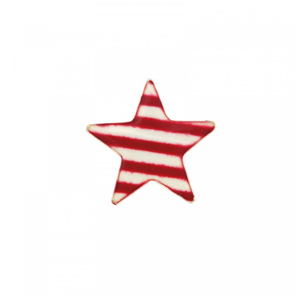 ORECCHINO SINGOLO A LOBO CON STELLA 15 MM SMALTO A RIGHE - MAMAN ET SOPHIE