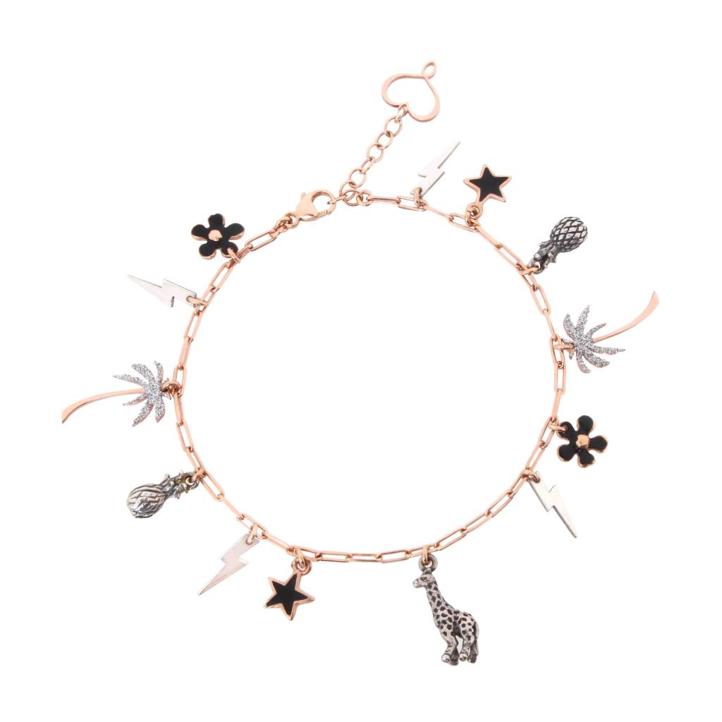 Bracciale Maman et Sophie di catena con elementi pendenti  - MAMAN ET SOPHIE