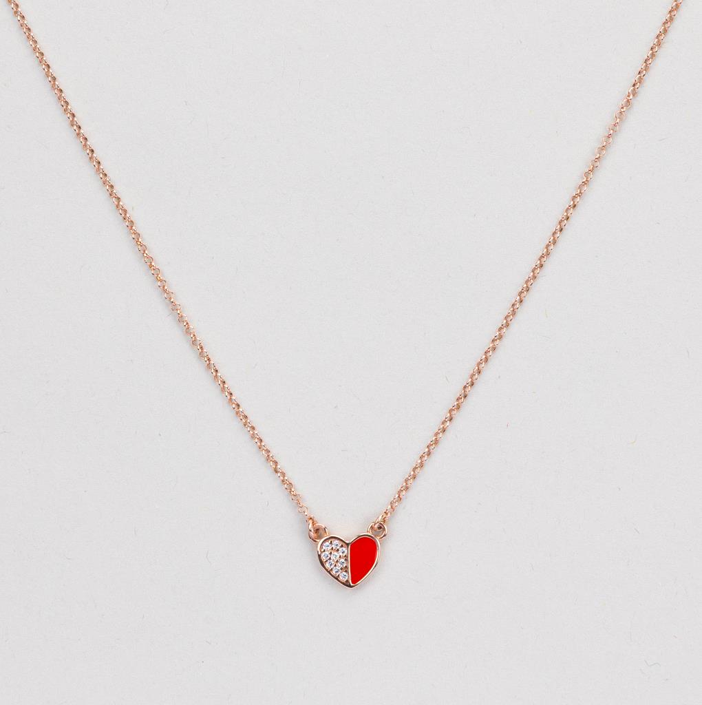 Collana Versari Cuore Rosso Pavè - VERSARI ACCESSORIES