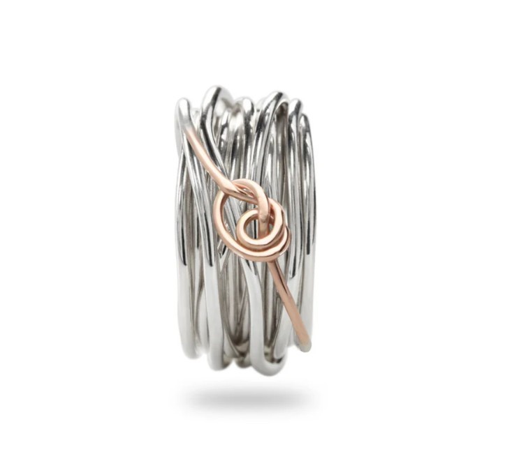Filodellavita Classic 13 fili in Argento e Nodino Filodamore in Oro Rosa 9kt - IL FILO DELLA VITA