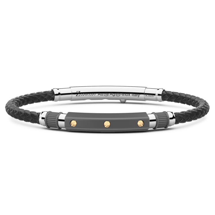 Bracciale Zancan in titanio, argento e silicone - ZANCAN