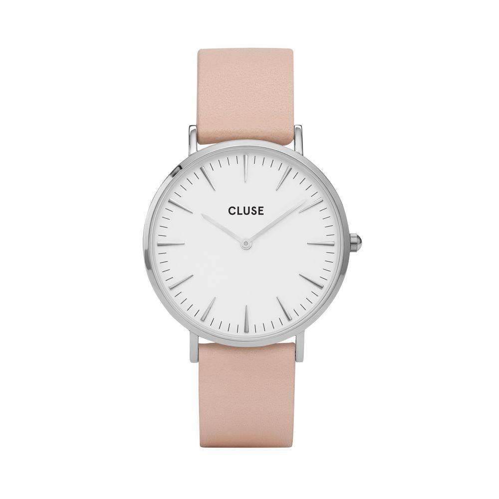 Orologio Cluse La Boh&egrave;me Leather Silver White/Pink - CLUSE