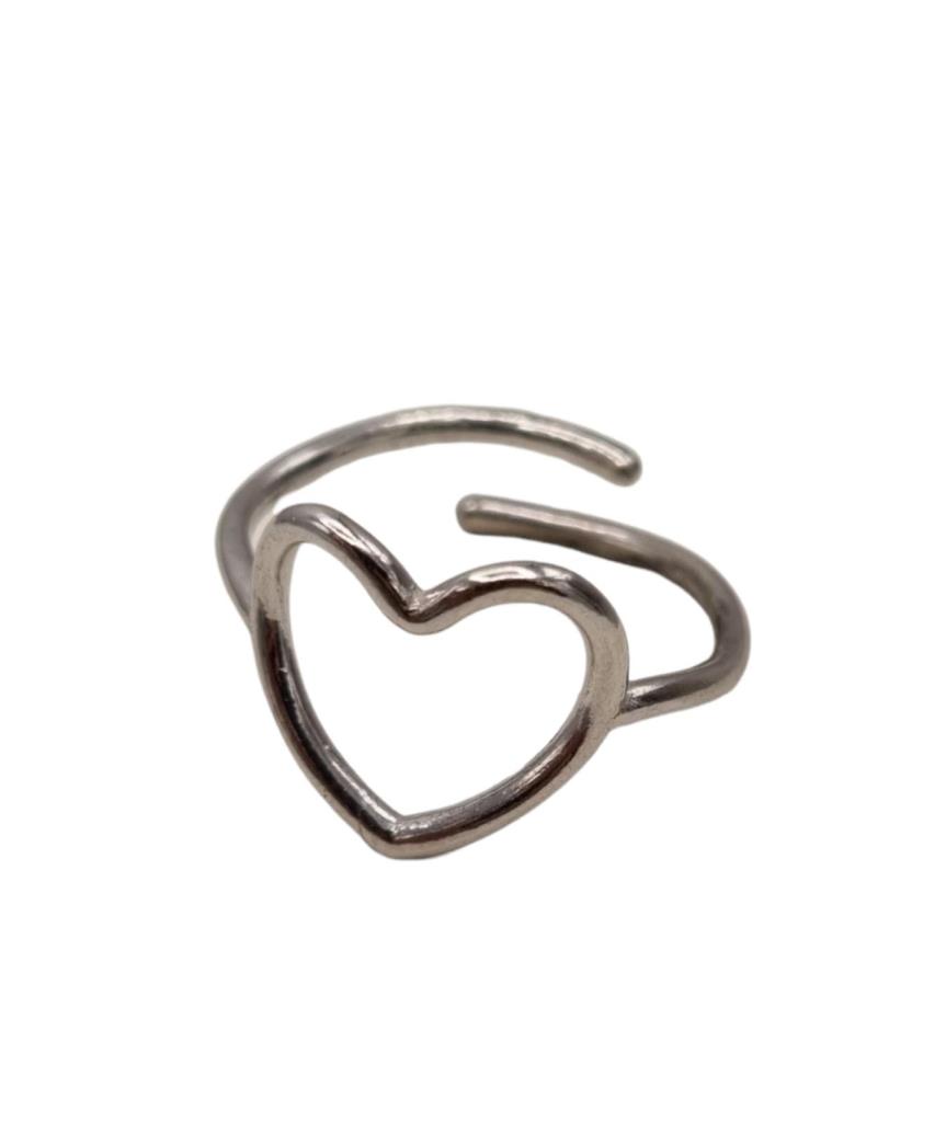 Anello Cuore Vuoto Argento - LORENZO SEGONI SILVER