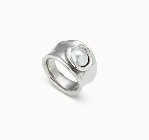 Anello con cristallo placcato argento Sterling - UNO DE 50