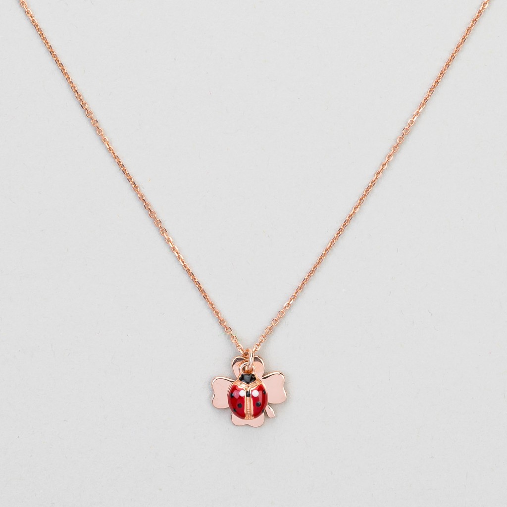 Collana Mini Coccinella e quadrifoglio Smaltata - VERSARI ACCESSORIES