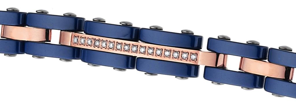 Bracciale Zancan da uomo Acciaio pvd Blu e Rosa - ZANCAN