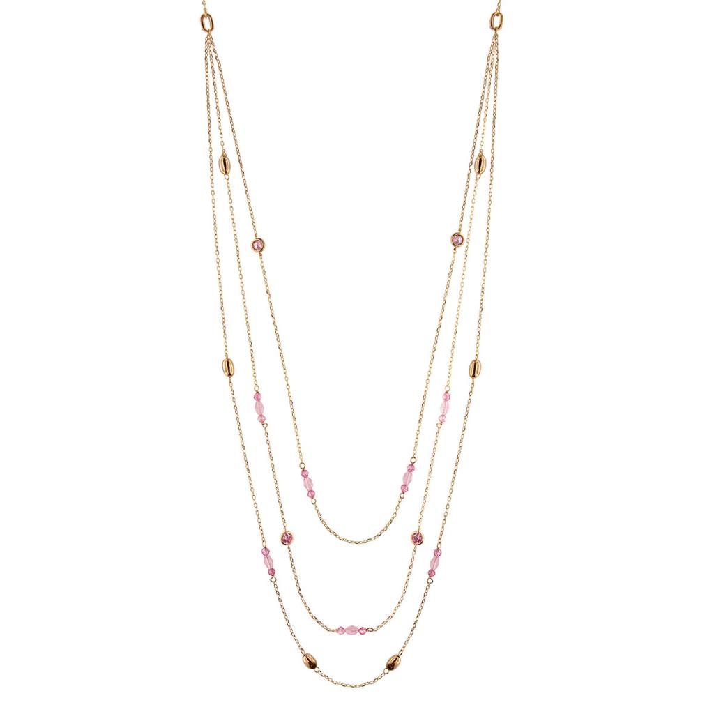 Collana Rue Des Mille Lunga Pietre Rosa - RUE DES MILLE