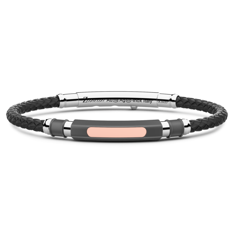 Bracciale Zancan in titanio, argento e silicone - ZANCAN