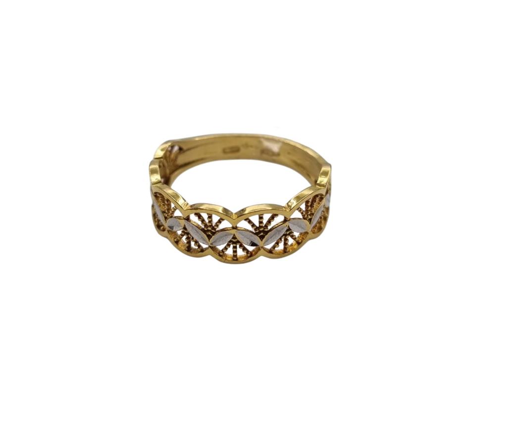 Anello Oro Bianco e Giallo A Fascia Traforato - LORENZO SEGONI GOLD